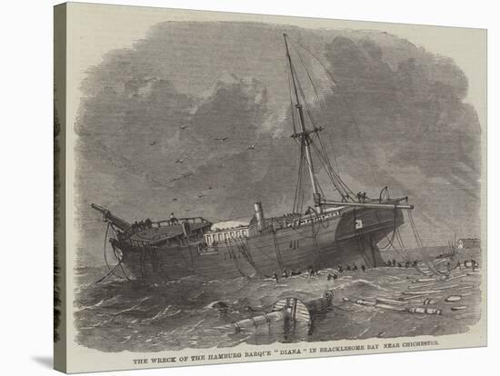 The Wreck of the Hamburg Barque Diana in Bracklesome Bay Near Chichester-null-Stretched Canvas