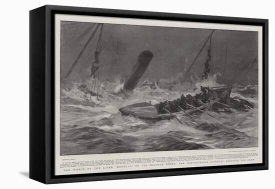 The Wreck of the Liner Mohegan on the Manacle Rocks, the Porthoustock Lifeboat Rescuing the Crew-Joseph Nash-Framed Stretched Canvas