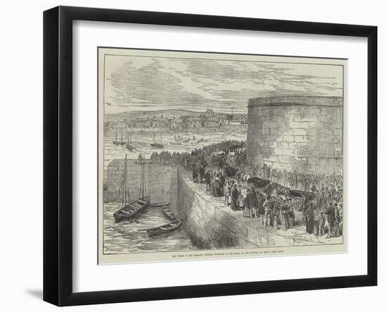 The Wreck of the Schiller, Funeral Procession at the Burial of the Drowned, St Mary'S, Scilly Isles-null-Framed Giclee Print