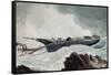 The Wrecked Schooner, C.1900-10-Winslow Homer-Framed Stretched Canvas