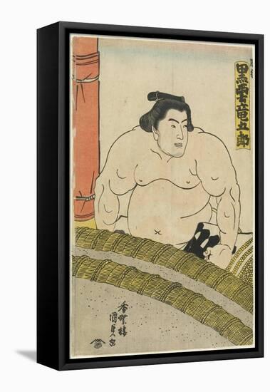 The Wrestler Kurokumo Tatsugoro of the Higo Stable, 1830-1844-Utagawa Kunisada-Framed Stretched Canvas