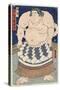 The wrestler Shiranui Mitsuemon, wearing an apron (kesho-mawashi), 1860-null-Stretched Canvas