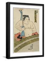 The Wrestler Takaneyama Seiemon of the Higo Stable, 1830-1844-Utagawa Kunisada-Framed Giclee Print