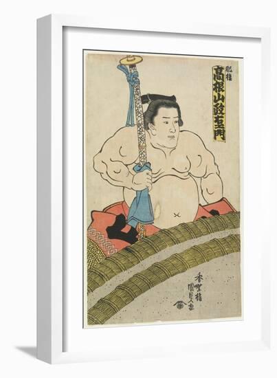 The Wrestler Takaneyama Seiemon of the Higo Stable, 1830-1844-Utagawa Kunisada-Framed Giclee Print