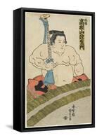 The Wrestler Takaneyama Seiemon of the Higo Stable, 1830-1844-Utagawa Kunisada-Framed Stretched Canvas