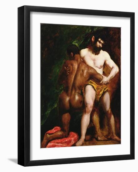 The Wrestlers, 1835-45-William Etty-Framed Giclee Print