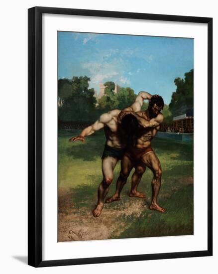 The Wrestlers-Gustave Courbet-Framed Giclee Print