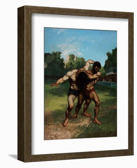 The Wrestlers-Gustave Courbet-Framed Giclee Print