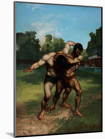 The Wrestlers-Gustave Courbet-Mounted Giclee Print