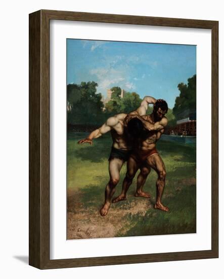 The Wrestlers-Gustave Courbet-Framed Giclee Print