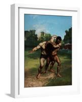 The Wrestlers-Gustave Courbet-Framed Giclee Print