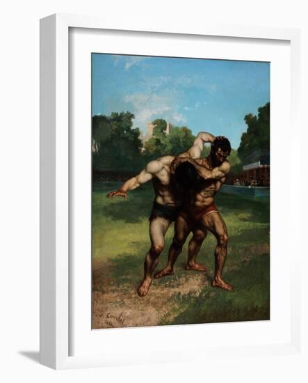 The Wrestlers-Gustave Courbet-Framed Giclee Print