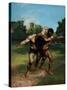 The Wrestlers-Gustave Courbet-Stretched Canvas