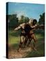 The Wrestlers-Gustave Courbet-Stretched Canvas