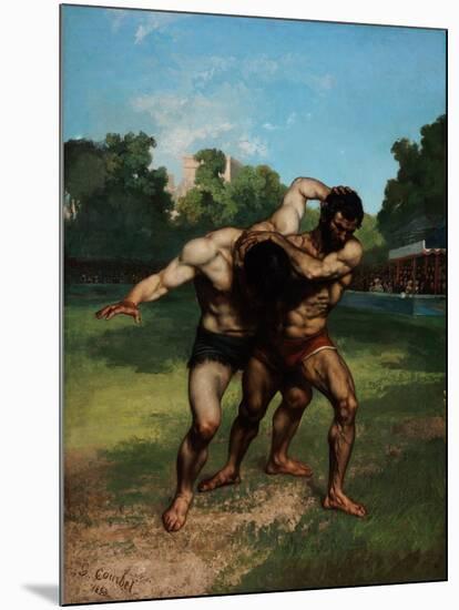 The Wrestlers-Gustave Courbet-Mounted Giclee Print