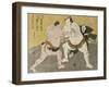 The Wrestling Match Between Kimenzan Tanigoro and Edogasaki Gemji-Okada Beisanjin-Framed Giclee Print