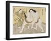 The Wrestling Match Between Kimenzan Tanigoro and Edogasaki Gemji-Okada Beisanjin-Framed Giclee Print