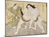 The Wrestling Match Between Kimenzan Tanigoro and Edogasaki Gemji-Okada Beisanjin-Mounted Giclee Print