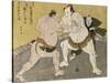 The Wrestling Match Between Kimenzan Tanigoro and Edogasaki Gemji-Katsukawa Shunsho-Stretched Canvas