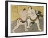 The Wrestling Match Between Kimenzan Tanigoro and Edogasaki Gemji-Okada Beisanjin-Framed Giclee Print