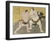 The Wrestling Match Between Kimenzan Tanigoro and Edogasaki Gemji-Okada Beisanjin-Framed Giclee Print