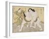 The Wrestling Match Between Kimenzan Tanigoro and Edogasaki Gemji-Okada Beisanjin-Framed Giclee Print