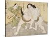 The Wrestling Match Between Kimenzan Tanigoro and Edogasaki Gemji-Okada Beisanjin-Stretched Canvas