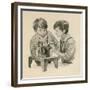 The Wright Brothers as Boys, Dropping Water into the Sewing Matchine with a Feather-Peter Jackson-Framed Giclee Print