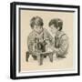 The Wright Brothers as Boys, Dropping Water into the Sewing Matchine with a Feather-Peter Jackson-Framed Giclee Print