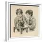 The Wright Brothers as Boys, Dropping Water into the Sewing Matchine with a Feather-Peter Jackson-Framed Giclee Print