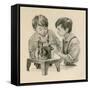 The Wright Brothers as Boys, Dropping Water into the Sewing Matchine with a Feather-Peter Jackson-Framed Stretched Canvas