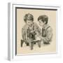 The Wright Brothers as Boys, Dropping Water into the Sewing Matchine with a Feather-Peter Jackson-Framed Giclee Print