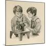 The Wright Brothers as Boys, Dropping Water into the Sewing Matchine with a Feather-Peter Jackson-Mounted Giclee Print
