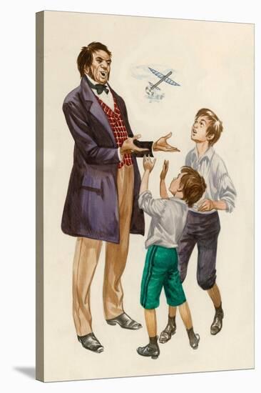 The Wright Brothers as Boys, Given a Toy Plane by their Father-Peter Jackson-Stretched Canvas