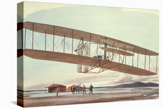 The Wright Brothers at Kitty Hawk, North Carolina, in 1903-American School-Stretched Canvas