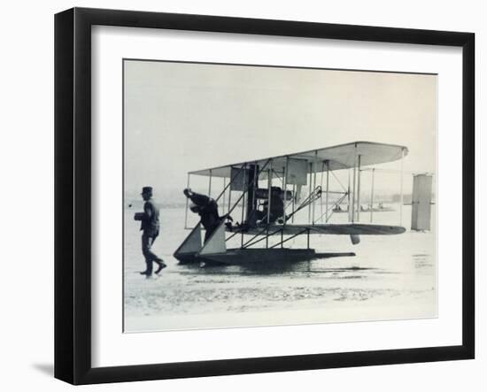 The Wright Brothers' B1 Aircraft Fitted with Pontoons for Sea Service with Us Navy, 1912-null-Framed Giclee Print