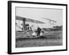 The Wright Brothers put a plane on the launch rail for the first Army flight at Fort Myer-Harris & Ewing-Framed Photographic Print