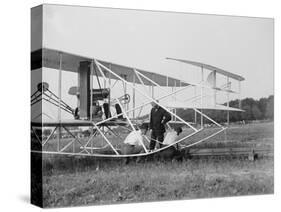 The Wright Brothers put a plane on the launch rail for the first Army flight at Fort Myer-Harris & Ewing-Stretched Canvas