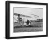 The Wright Brothers put a plane on the launch rail for the first Army flight at Fort Myer-Harris & Ewing-Framed Photographic Print