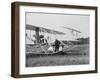 The Wright Brothers put a plane on the launch rail for the first Army flight at Fort Myer-Harris & Ewing-Framed Photographic Print