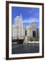 The Wrigley Building and Chicago River, Chicago, Illinois, United States of America, North America-Amanda Hall-Framed Photographic Print