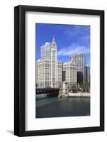 The Wrigley Building and Chicago River, Chicago, Illinois, United States of America, North America-Amanda Hall-Framed Photographic Print
