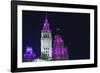 The Wrigley Building and Tribune Tower Illuminated at Night, Chicago, Illinois.-Jon Hicks-Framed Photographic Print