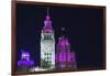 The Wrigley Building and Tribune Tower Illuminated at Night, Chicago, Illinois.-Jon Hicks-Framed Photographic Print