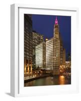 The Wrigley Building in the Loop in Chicago on a Rainy Day, USA-David Bank-Framed Photographic Print