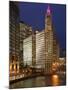 The Wrigley Building in the Loop in Chicago on a Rainy Day, USA-David Bank-Mounted Photographic Print