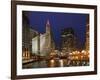 The Wrigley Building in the Loop in Chicago on a Rainy Day, USA-David Bank-Framed Photographic Print