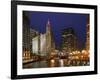 The Wrigley Building in the Loop in Chicago on a Rainy Day, USA-David Bank-Framed Photographic Print