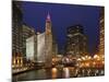 The Wrigley Building in the Loop in Chicago on a Rainy Day, USA-David Bank-Mounted Photographic Print