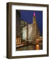 The Wrigley Building in the Loop in Chicago on a Rainy Day, USA-David Bank-Framed Photographic Print